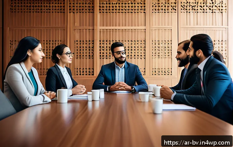 소통에서 발생할 수 있는 편견 다루기 - A diverse group of multicultural professionals engaged in an open and respectful discussion around a...